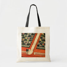 Vintage Art Deco Wedding, Bride Groom Newlyweds Canvas Bag