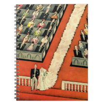 Vintage Art Deco Wedding, Bride Groom Newlyweds Note Books