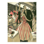 Vintage Art Deco Wedding, Newlyweds First Dance Custom Invitation
