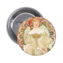 Vintage Art Nouveau; Champenois; Alphonse Mucha Buttons
