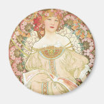 Vintage Art Nouveau; Champenois; Alphonse Mucha Refrigerator Magnet
