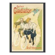 Vintage Art Nouveau Couple Bicycle Gladiator Cycle Personalized Invite