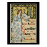 Vintage Art Nouveau; Female Artist and Palette Postcards