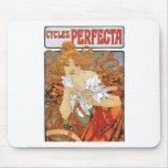 Vintage Art Nouveau Girl with Bicycle Mouse Pad