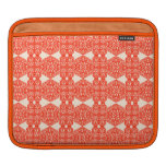 Vintage art nouveau lace design in red sleeves for iPads