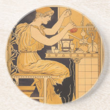Vintage Art Nouveau Love Conquers All Scientist Coasters