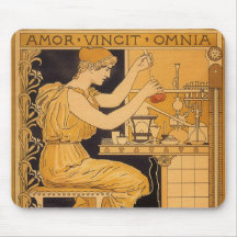 Vintage Art Nouveau Love Conquers All Scientist Mouse Pad