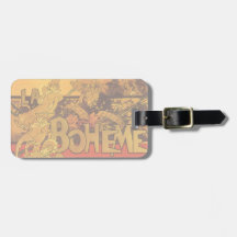 Vintage Art Nouveau Music; La Boheme Opera, 1896 Luggage Tags