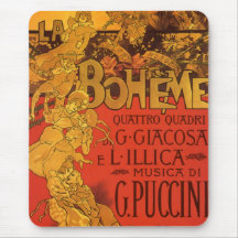 Vintage Art Nouveau Music; La Boheme Opera, 1896 Mouse Pads