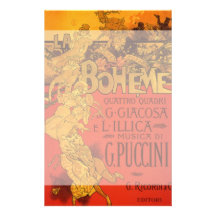 Vintage Art Nouveau Music; La Boheme Opera, 1896 Personalized Stationery
