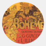 Vintage Art Nouveau Music; La Boheme Opera, 1896 Sticker