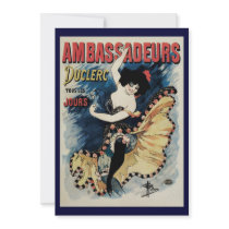 Vintage Art Nouveau Poster; Ambassadeurs Personalized Announcement