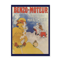 Vintage Art Nouveau Poster; Benzo Moteur Motor Oil Post Cards