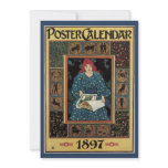 Vintage Art Nouveau; Poster Calendar, 1897 Personalized Announcements