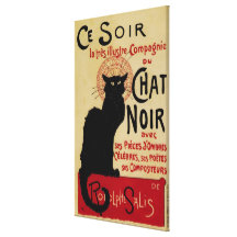 Vintage Art Nouveau Poster; Ce Soir Chat Noir Gallery Wrap Canvas