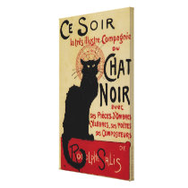 Vintage Art Nouveau Poster; Ce Soir Chat Noir Gallery Wrap Canvas