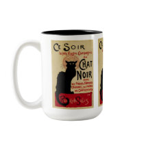 Vintage Art Nouveau Poster; Ce Soir Chat Noir Mug