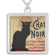 Vintage Art Nouveau Poster; Ce Soir Chat Noir Necklaces