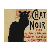 Vintage Art Nouveau Poster; Ce Soir Chat Noir Postcards