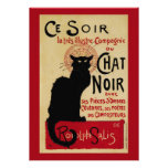 Vintage Art Nouveau Poster; Chat Noir Halloween Invites
