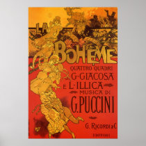Vintage Art Nouveau Poster; La Bohème, 1896