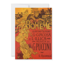 Vintage Art Nouveau Poster; La Bohème, 1896 Personalized Announcement