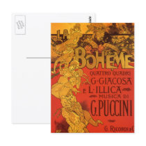Vintage Art Nouveau Poster; La Bohème, 1896 Postcard