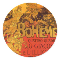 Vintage Art Nouveau Poster; La Bohème, 1896 Sticker