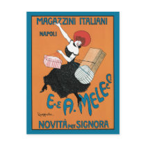 Vintage Art Nouveau Poster; Magazzini Italiani Postcard