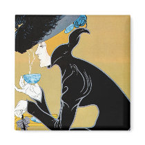 Vintage Art Nouveau Poster; Marco Polo Tea Fridge Magnet