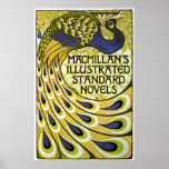 Vintage Art Nouveau Poster, Peacock