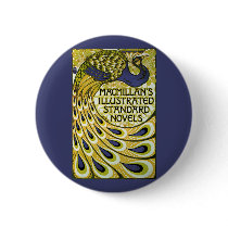 Vintage Art Nouveau Poster, Peacock Pins