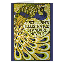 Vintage Art Nouveau Poster, Peacock Card