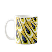Vintage Art Nouveau Poster, Peacock Coffee Mugs