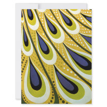Vintage Art Nouveau Poster, Peacock pattern Personalized Invites