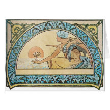 Vintage Art Nouveau sunset Cards