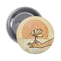 Vintage Art Nouveau sunset Pinback Button