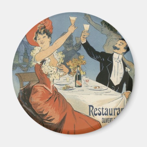 Vintage Art Nouveau; Taverne Olympia, Drinks Party Refrigerator Magnet