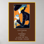 Vintage Art Nouveau Tea Quote Poster Print