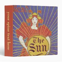 Vintage Art Nouveau; Woman with New York Sun Vinyl Binders