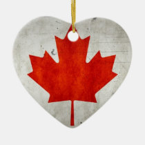 Vintage Artistic Grunge Canadian Flag ornaments