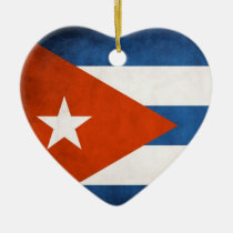 Vintage Artistic Grunge Cuba Flag ornaments