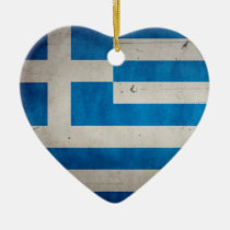 Vintage Artistic Grunge Greece Flag ornaments