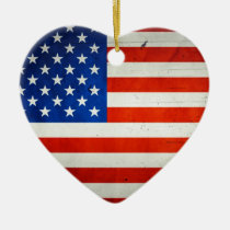 Vintage Artistic Grunge USA Flag ornaments
