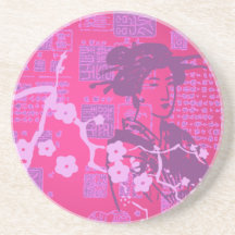 Vintage Asian Collage Drink Coaster