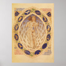 Vintage Astrology, Antique Celestial Zodiac Chart Print