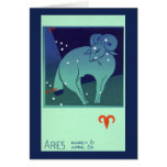 Vintage Astrology Aries Ram Constellation Zodiac Greeting Cards