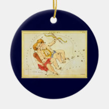 Vintage Astrology Gemini Twin Constellation Zodiac Christmas Ornament