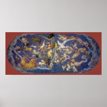 Vintage Astronomy Celestial Constellations Fresco Posters