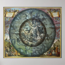 Vintage Astronomy Celestial Northern Constellation Poster
